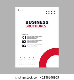 Broschüre für Unternehmen. Flyer Design. Packungsbeilage Meldebogen a4 Buchtitel und Zeitschriften. mit Rot