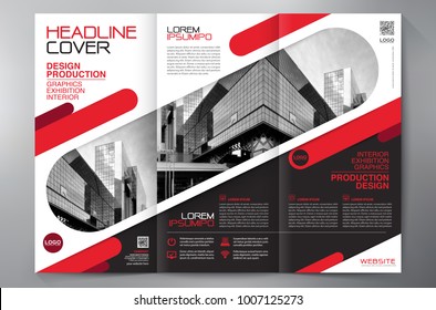 Business Brochure. Flyer Design. Leaflets 3 fold Template. Cover Book and Magazine. Annual Report Vector illustration