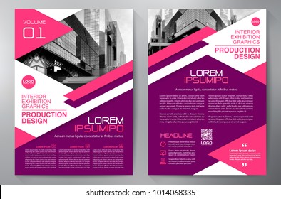 Business Brochure. Flyer Design. Leaflets a4 Template. Cover Book and Magazine. Annual Report Vector illustration