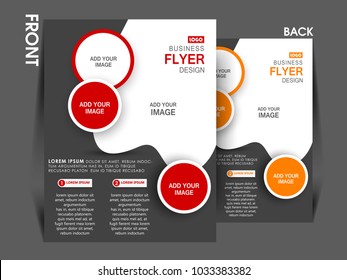 Folleto comercial. Diseño del volante. Folletos 3 veces Plantilla. Portada y Revista.