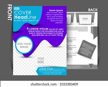 Business Brochure. Flyer Design. Leaflets 3 fold Template. Cover Book and Magazine.