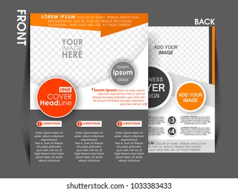 Business Brochure. Flyer Design. Leaflets 3 fold Template. Cover Book and Magazine.