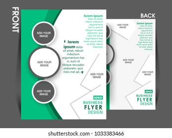Business Brochure. Flyer Design. Leaflets 3 fold Template. Cover Book and Magazine.