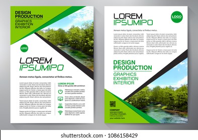 Business Brochure. Flyer Design. Leaflets a4 Template. Cover Book and Magazine. Annual Report Vector illustration