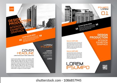 Business Brochure. Flyer Design. Leaflets a4 Template. Cover Book and Magazine. Annual Report Vector illustration