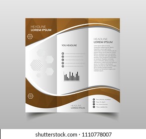 Business Brochure. Flyer Design. Leaflets 3 fold Template. Cover Book and Magazine. Annual Report Vector illustration