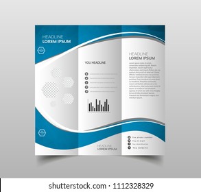 Business Brochure. Flyer Design. Leaflets 3 fold Template. Cover Book and Magazine. Annual Report Vector illustration