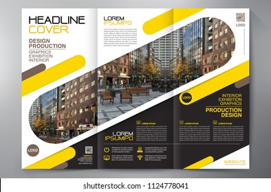 Business Brochure. Flyer Design. Leaflets 3 fold Template. Cover Book and Magazine. Annual Report Vector illustration