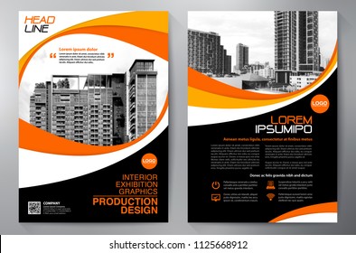 Business Brochure. Flyer Design. Leaflets a4 Template. Cover Book and Magazine. Annual Report Vector illustration