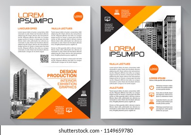 Business Brochure. Flyer Design. Leaflets a4 Template. Cover Book and Magazine. Annual Report Vector illustration