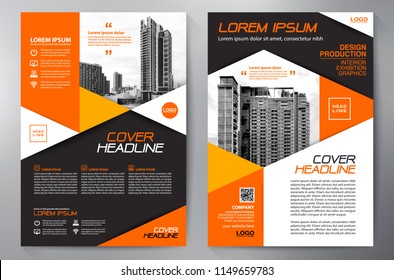 Business Brochure. Flyer Design. Leaflets a4 Template. Cover Book and Magazine. Annual Report Vector illustration