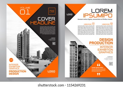 Business Brochure. Flyer Design. Leaflets a4 Template. Cover Book and Magazine. Annual Report Vector illustration