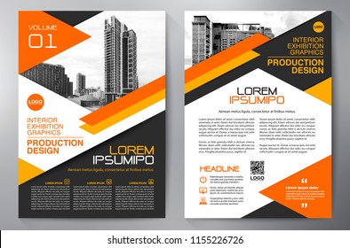 Business Brochure. Flyer Design. Leaflets a4 Template. Cover Book and Magazine. Annual Report Vector illustration