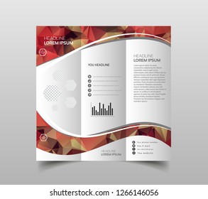 Business Brochure. Flyer Design. Leaflets 3 fold Template. Cover Book and Magazine. Annual Report Vector illustration