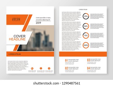Business Brochure. Flyer Design. Leaflets a4 Template. 
Orange stripes.Cover Book and Magazine. Annual Report Vector illustration