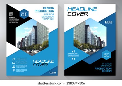 Business Brochure. Flyer Design. Leaflets a4 Template. Cover Book and Magazine. Annual Report Vector illustration