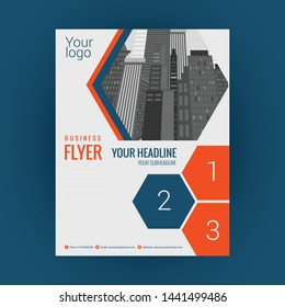 Business Brochure. Flyer Design. Leaflets a4 Template. Cover Book and Magazine. Annual Report Vector illustration