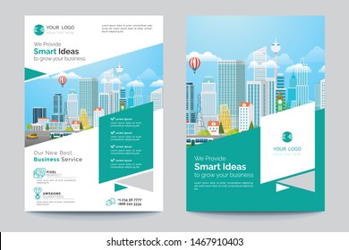 Business Brochure. Flyer Design. Leaflets a4 Template. Cover Book and Magazine. Annual Report Vector illustration - Vector
