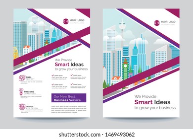 Business Brochure. Flyer Design. Leaflets a4 Template. Cover Book and Magazine. Annual Report Vector illustration - Vector
