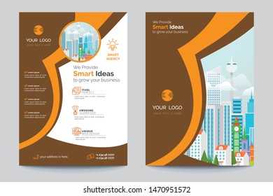 Business Brochure. Flyer Design. Leaflets a4 Template. Cover Book and Magazine. Annual Report Vector illustration - Vector
