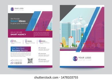 Business Brochure. Flyer Design. Leaflets a4 Template. Cover Book and Magazine. Annual Report Vector illustration - Vector
