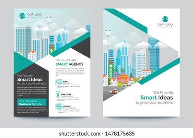Business Brochure. Flyer Design. Leaflets a4 Template. Cover Book and Magazine. Annual Report Vector illustration - Vector
