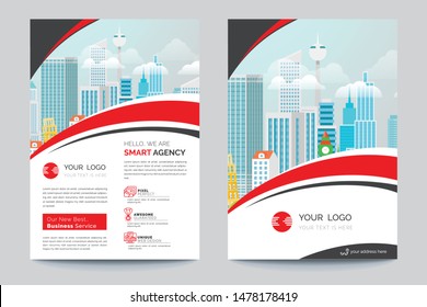 Business Brochure. Flyer Design. Leaflets a4 Template. Cover Book and Magazine. Annual Report Vector illustration - Vector
