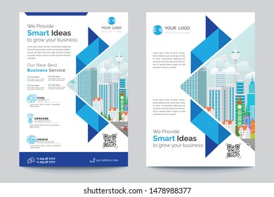 Business Brochure. Flyer Design. Leaflets a4 Template. Cover Book and Magazine. Annual Report Vector illustration - Vector - Vector 