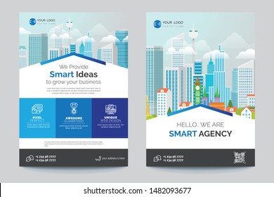 Business Brochure. Flyer Design. Leaflets a4 Template. Cover Book and Magazine. Annual Report Vector illustration - Vector
