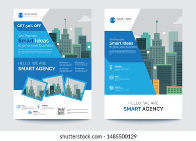 Business Brochure. Flyer Design. Leaflets a4 Template. Cover Book and Magazine. Annual Report Vector illustration - Vector
