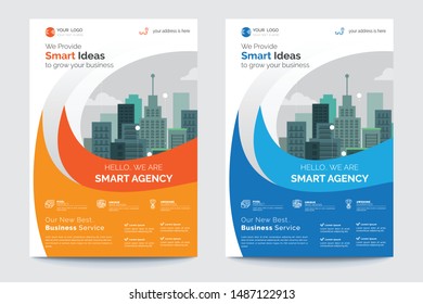 Business Brochure. Flyer Design. Leaflets a4 Template. Cover Book and Magazine. Annual Report Vector illustration - Vector
