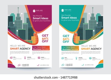 Business Brochure. Flyer Design. Leaflets a4 Template. Cover Book and Magazine. Annual Report Vector illustration - Vector
