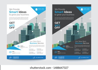 Business Brochure. Flyer Design. Leaflets a4 Template. Cover Book and Magazine. Annual Report Vector illustration - Vector
