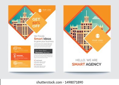 Business Brochure. Flyer Design. Leaflets a4 Template. Cover Book and Magazine. Annual Report Vector illustration - Vector