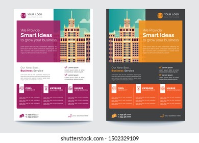 Business Brochure. Flyer Design. Leaflets a4 Template. Cover Book and Magazine. Annual Report Vector illustration 