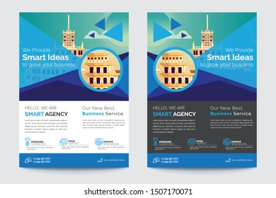 Business Brochure. Flyer Design. Leaflets a4 Template. Cover Book and Magazine. Annual Report Vector illustration 