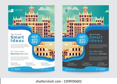 Business Brochure. Flyer Design. Leaflets a4 Template. Cover Book and Magazine. Annual Report Vector illustration 