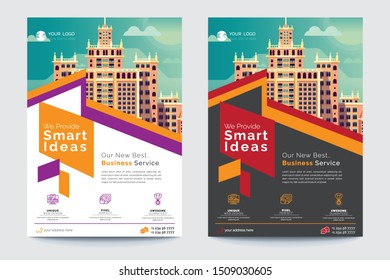 Business Brochure. Flyer Design. Leaflets a4 Template. Cover Book and Magazine. Annual Report Vector illustration 