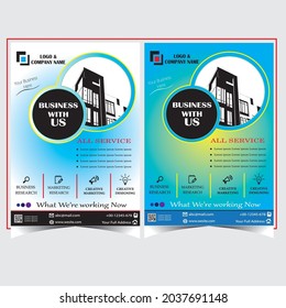 Business Brochure. Flyer Design. Leaflets a4 Template. Cover Book and Magzine. White, Blue, Black  gardient colour more expensive design for your business.
