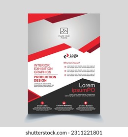 Business brochure Flyer Design, Leaflets design a4 template. Business abstract vector Flyer and Red cover business brochure design template.