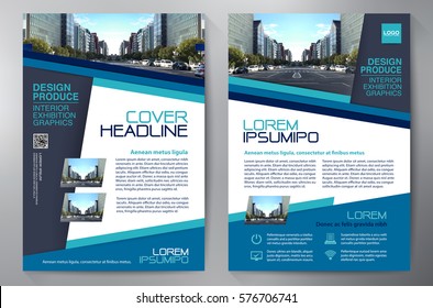 Business Brochure. Flyer Design. Leaflets a4 Template. Cover Book and Magazine. Annual Report Vector illustration