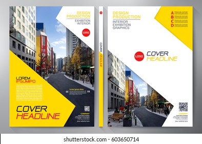 Business Brochure. Flyer Design. Leaflets a4 Template. Cover Book and Magazine. Annual Report Vector illustration