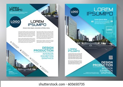 Business Brochure. Flyer Design. Leaflets a4 Template. Cover Book and Magazine. Annual Report Vector illustration