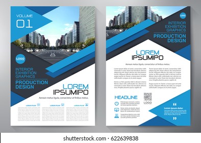 Business Brochure. Flyer Design. Leaflets a4 Template. Cover Book and Magazine. Annual Report Vector illustration