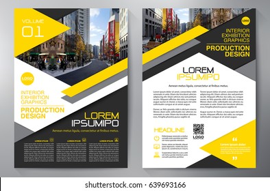 Business Brochure. Flyer Design. Leaflets a4 Template. Cover Book and Magazine. Annual Report Vector illustration