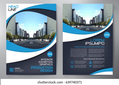 Business Brochure. Flyer Design. Leaflets a4 Template. Cover Book and Magazine. Annual Report Vector illustration