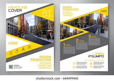 Business Brochure. Flyer Design. Leaflets a4 Template. Cover Book and Magazine. Annual Report Vector illustration