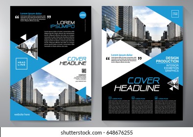 Business Brochure. Flyer Design. Leaflets a4 Template. Cover Book and Magazine. Annual Report Vector illustration