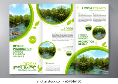 Business Brochure. Flyer Design. Leaflets 3 fold Template. Cover Book and Magazine. Annual Report Vector illustration