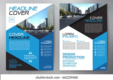 Business Brochure. Flyer Design. Leaflets 3 fold Template. Cover Book and Magazine. Annual Report Vector illustration